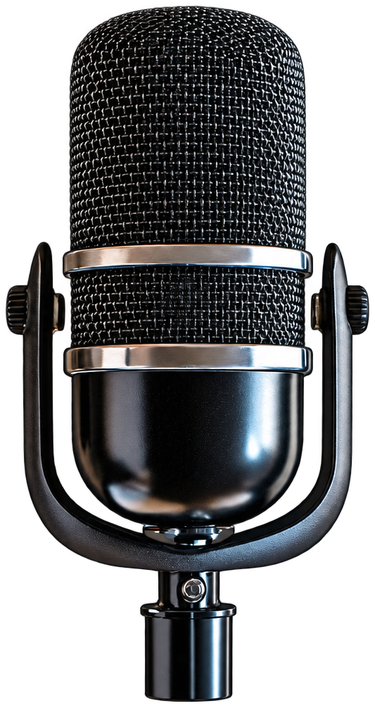 Vintage black broadcast microphone